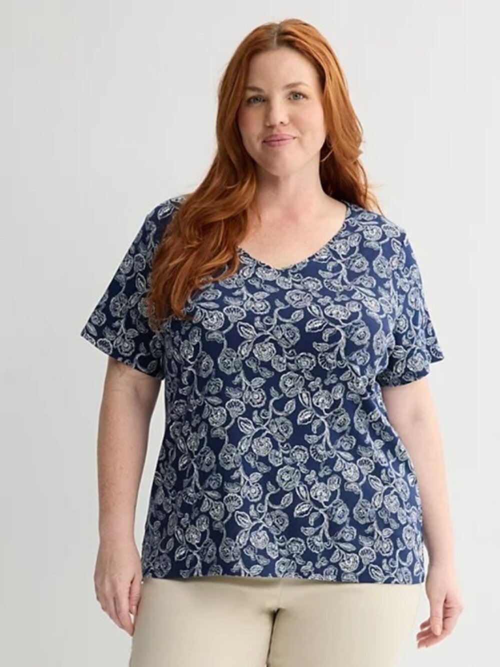 Plus Size Croft & Barrow® Essential V-Neck Top-Size 4X